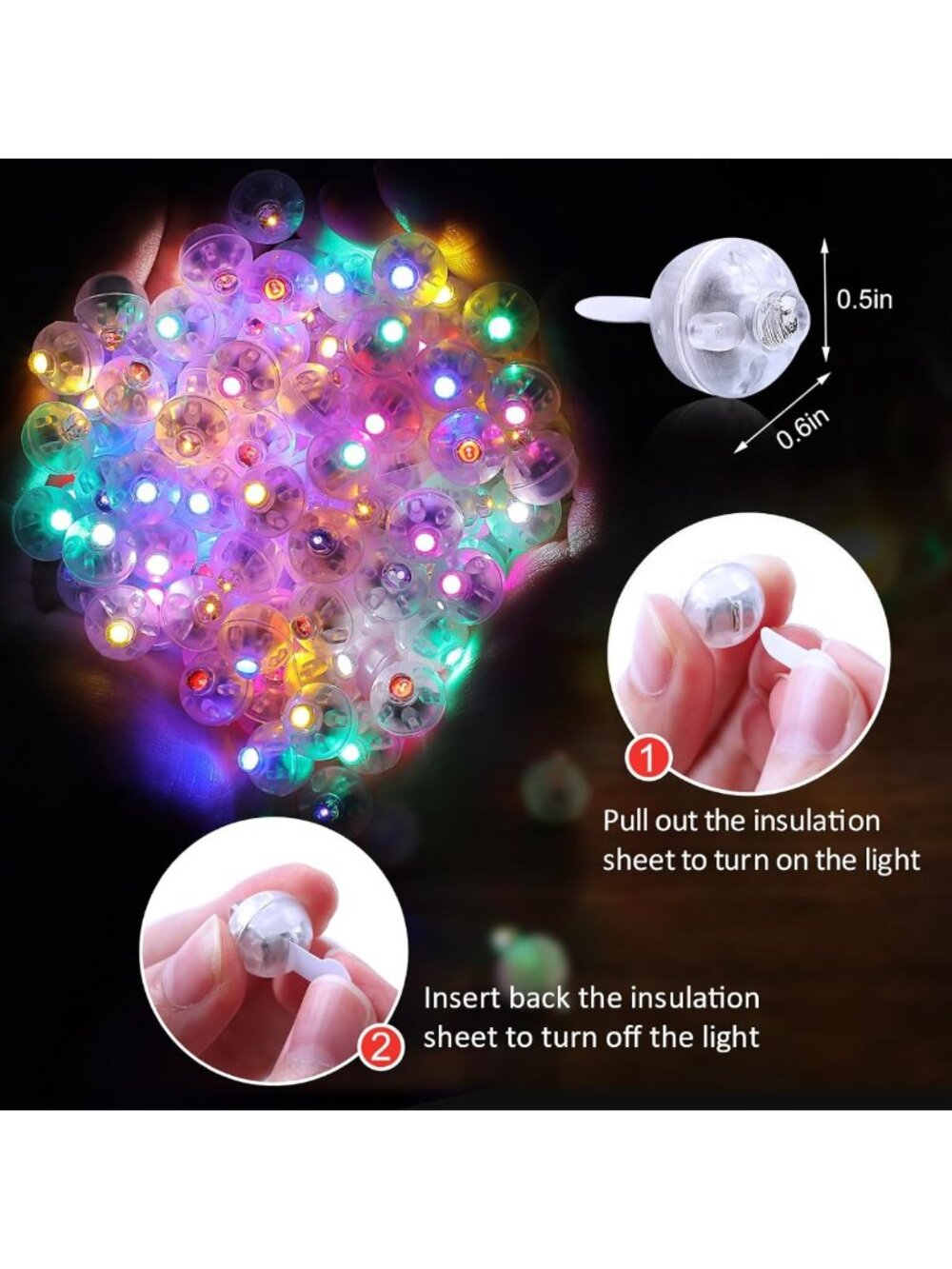 200pcs LED Balloon Lights & Colorful Mini Balls - Waterproof Party Decor - Picture 2 of 7